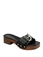 Ravel Black Clog Sandals - Image 1 of 4