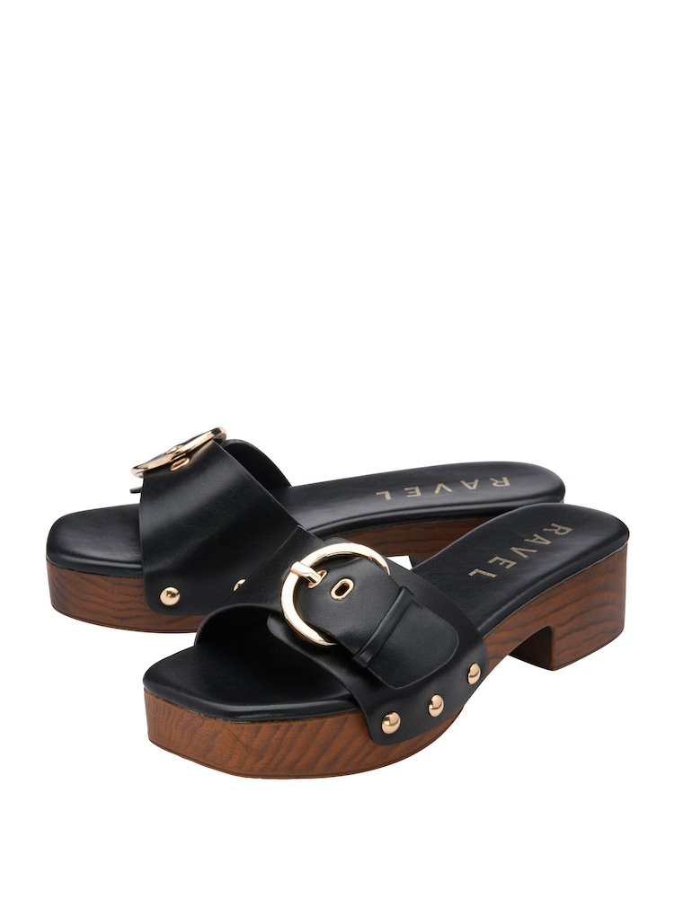 Ravel Black Clog Sandals - Image 2 of 4