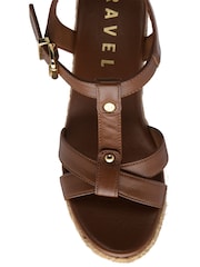 Ravel Brown Leather Wedge Sandals - Image 4 of 4