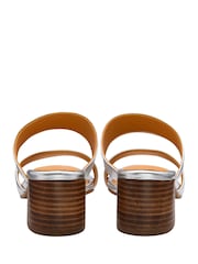 Ravel Silver Leather Mule Sandals - Image 3 of 4