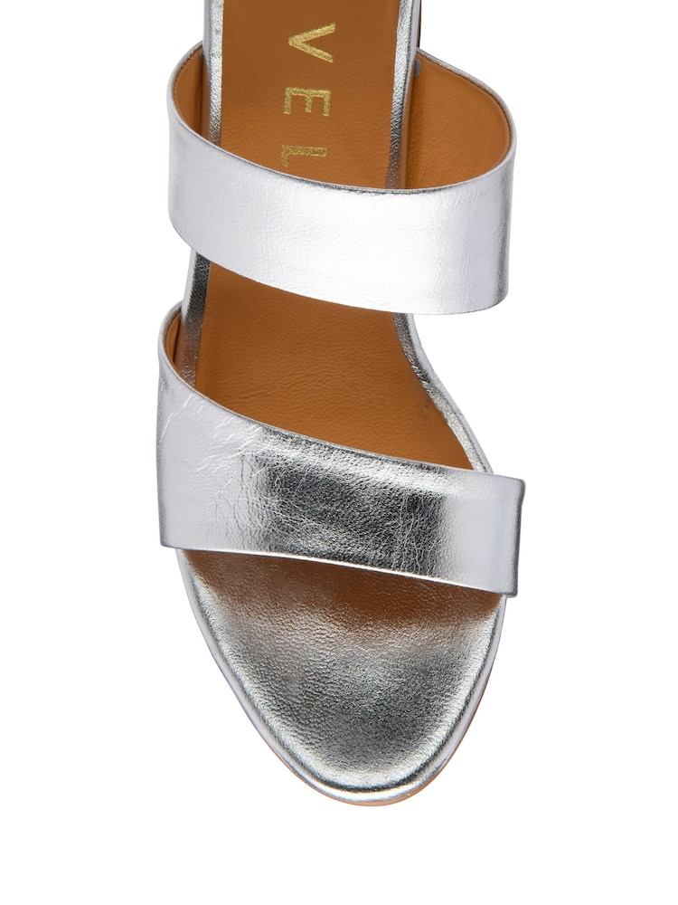 Ravel Silver Leather Mule Sandals - Image 4 of 4 Ravel Silver Leather Mule Sandals - Image 4 of 4