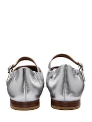 Ravel Silver Leather Flat Shoes - Image 3 of 4
