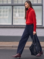 Red N.Premium Cashmere Wool Triangle Scarf - Image 1 of 8