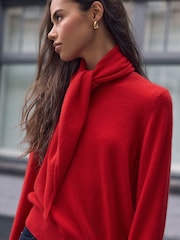 Red N.Premium Cashmere Wool Triangle Scarf - Image 2 of 8