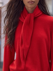 Red N.Premium Cashmere Wool Triangle Scarf - Image 4 of 8