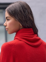 Red N.Premium Cashmere Wool Triangle Scarf - Image 5 of 8