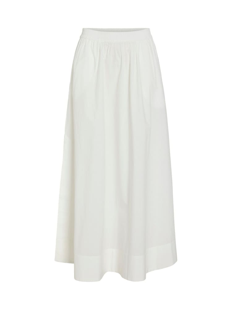 Rouge Edit White Poplin High Waist Ankle Skirt - Image 1 of 2