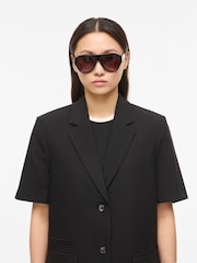 Rouge Edit Short Sleveve Tailored Blazer - Attēls 3 no 7