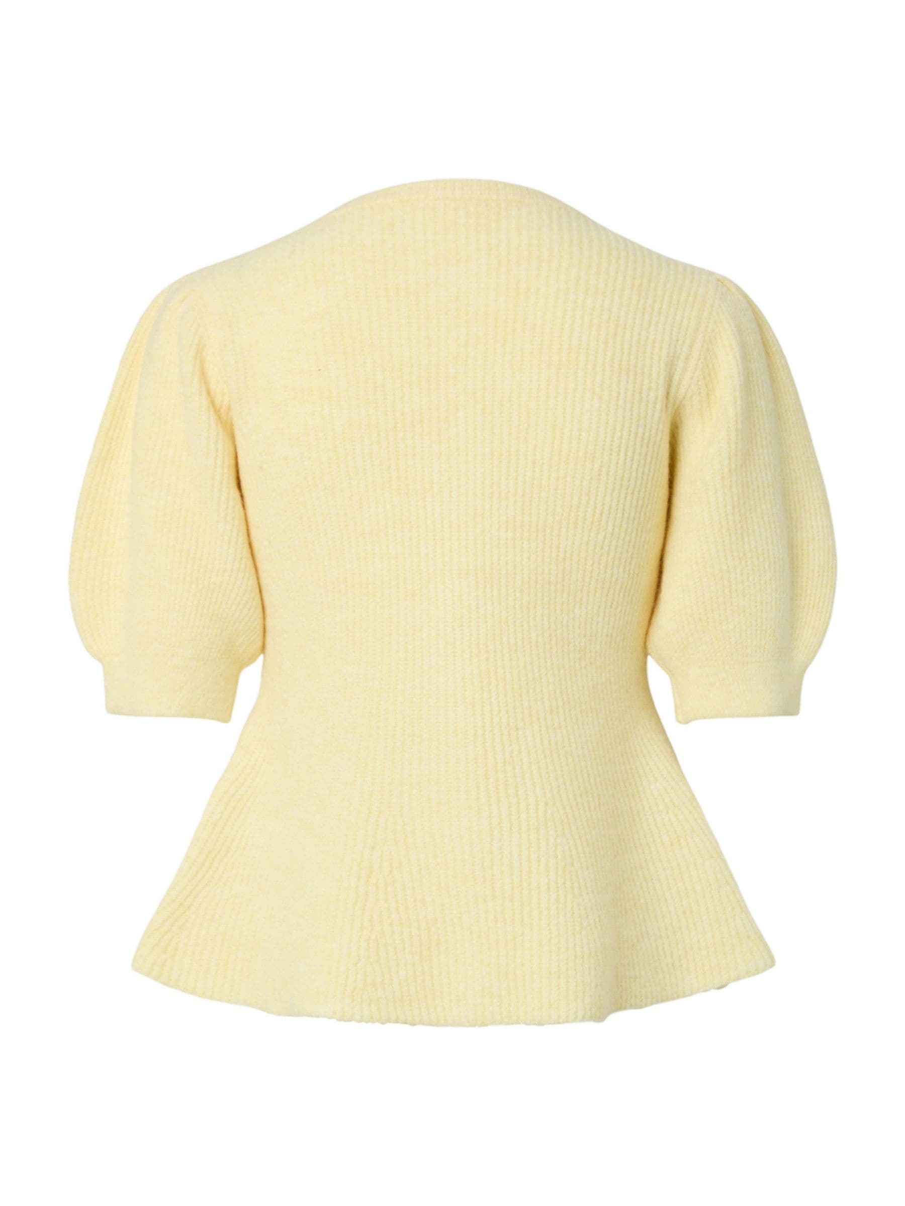 トップス PUFF SLEEVE COMPACT KNIT TOPS Buy Pieces Yellow Short Sleeve Puff Knit Cardigan from Next USA
