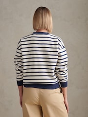 U.S. Polo Assn White/Blue Stripe Crew Neck Sweat Top - Image 4 of 7