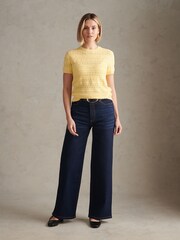 U.S. Polo Assn. Yellow Pointelle Knit T-Shirt - Image 5 of 8