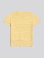 U.S. Polo Assn. Yellow Pointelle Knit T-Shirt - Image 7 of 8