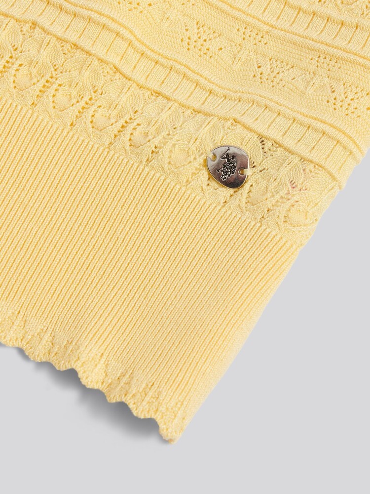 U.S. Polo Assn. Yellow Pointelle Knit T-Shirt - Image 8 of 8