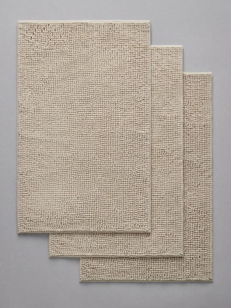 The Set 3 Pack Natural/Black Bobble Bath Mats - Image 1 of 1 The Set 3 Pack Natural/Black Bobble Bath Mats - Image 1 of 1