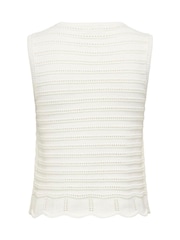 JDY White Crochet Detail Sleeveless Knitted Vest - Image 6 of 6