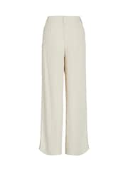 Vila Cream High Waisted Wide Leg Tailored Trousers - Image 7 of 7