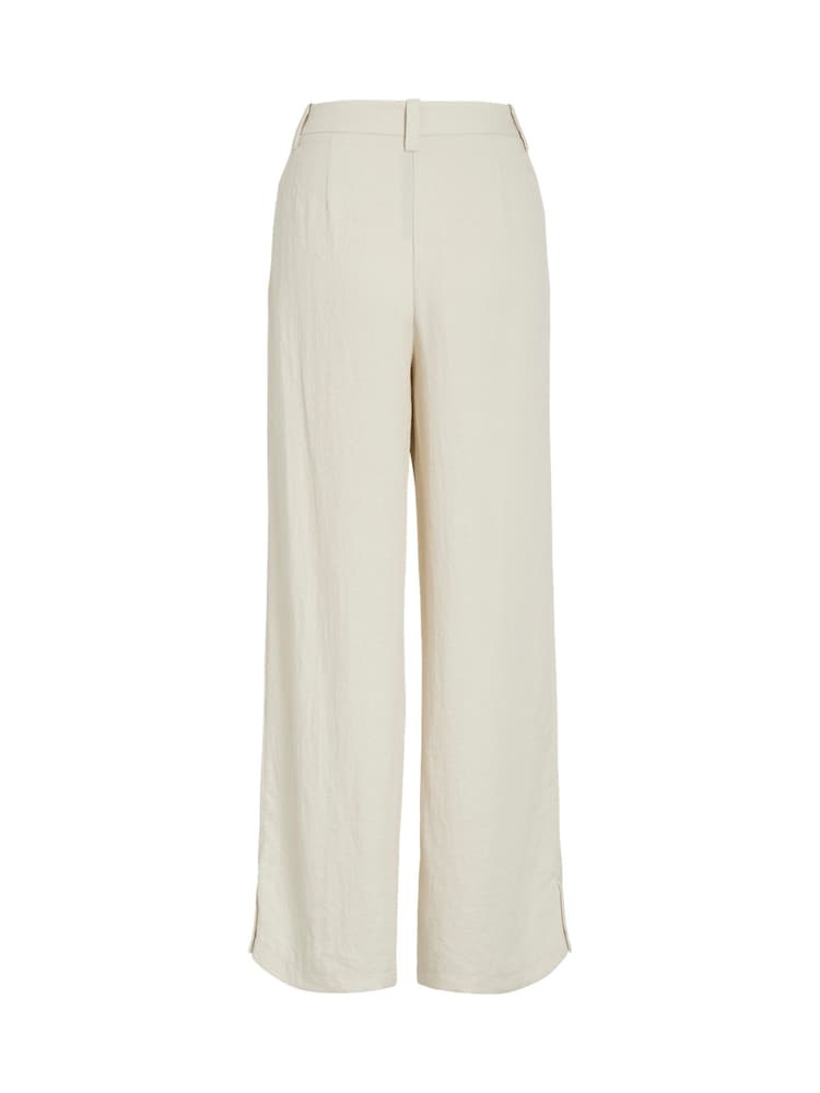 Vila Cream High Waisted Wide Leg Tailored Trousers - Image 7 of 7