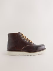 Brown Leather Apron Boots - Image 2 of 5
