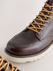 Brown Leather Apron Boots - Image 3 of 5