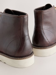 Brown Leather Apron Boots - Image 5 of 5