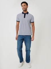Threadbare Stripe Cotton Pique Polo Shirt - Imagen 4 de 4