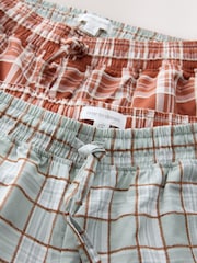Rust/Green Check Flannel Pyjama Bottoms 2 Pack - Image 9 of 10