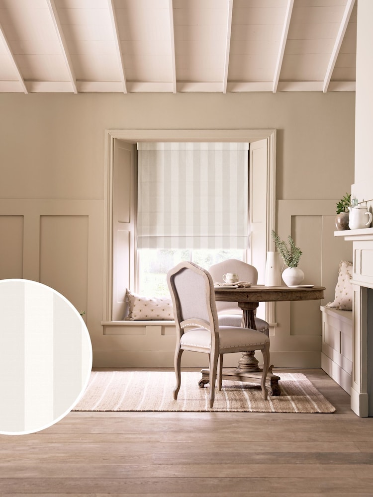 Sophie Allport Off White Witham Stripe Made to Roman Measure - Image 1 of 6 Sophie Allport Off White Witham Stripe Made to Roman Measure - Image 1 of 6
