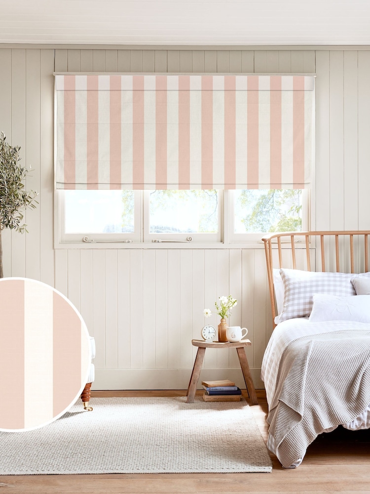 Sophie Allport Pink Witham Stripe Made to Roman Measure - Image 1 of 6 Sophie Allport Pink Witham Stripe Made to Roman Measure - Image 1 of 6