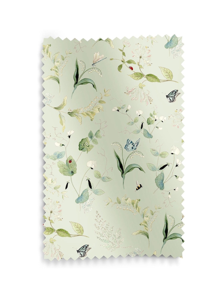 Sophie Allport Soft Green Wild Floral Made to Roman Measure Curtains - Image 6 of 6 Sophie Allport Soft Green Wild Floral Made to Roman Measure Curtains - Image 6 of 6