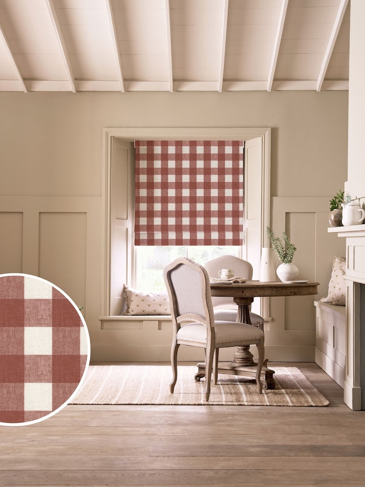 Sophie Allport Rustic Red Gingham Made to Roman Measure Curtains - Image 1 of 6 Sophie Allport Rustic Red Gingham Made to Roman Measure Curtains - Image 1 of 6