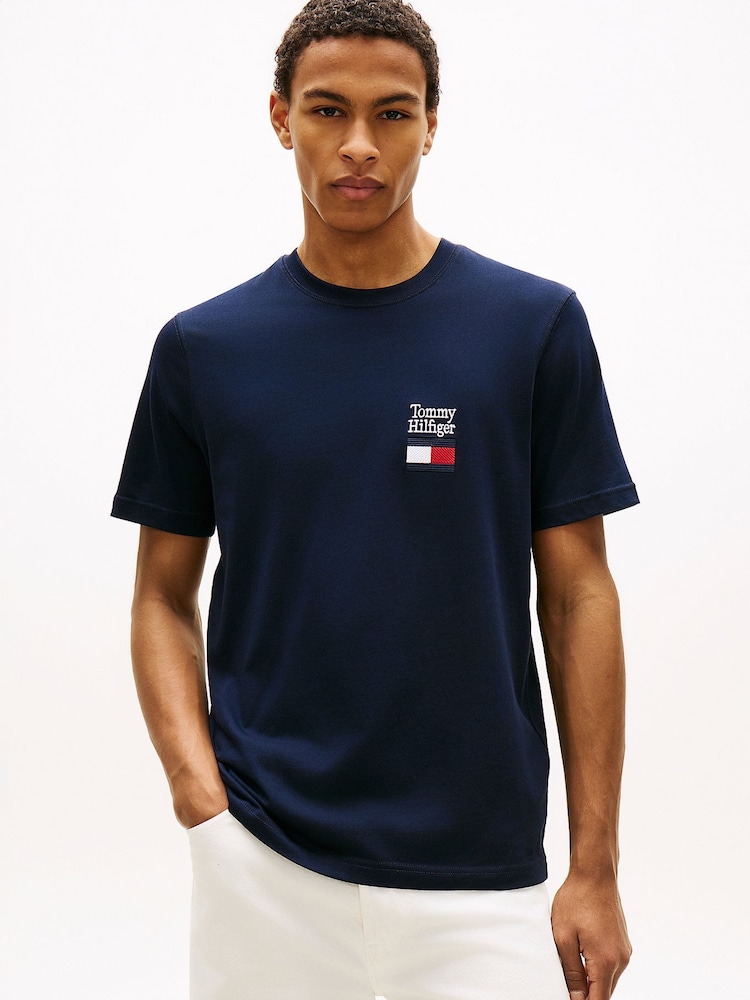 Tommy Hilfiger Blue Graphic T-Shirt - Image 1 of 5
