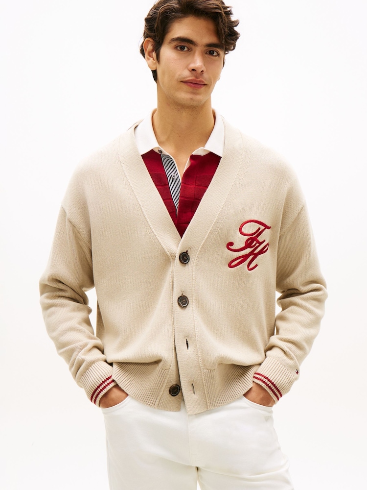 Tommy Hilfiger Brown Cotton Cardigan - Image 1 of 5