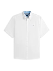 Tommy Hilfiger White Short Sleeve Linen Shirt - Image 4 of 4