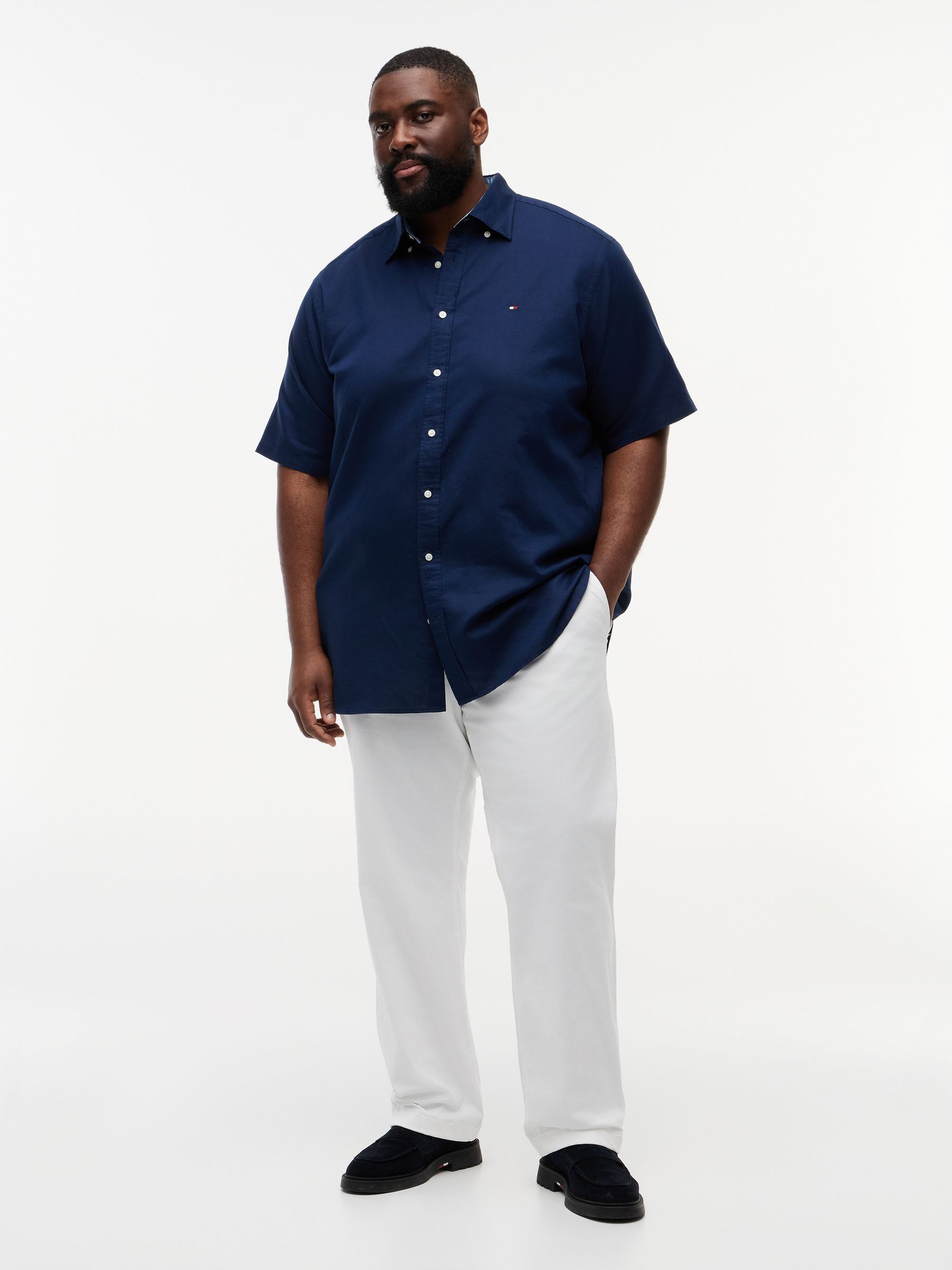 Next：日本 ブルー - Tommy Hilfiger リネン半袖シャツ from Next Japan