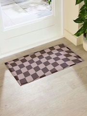 Artsy Mats Wavey Checkerboard Chocolate Doormat - Imaginea 1 din 3