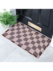 Artsy Mats Wavey Checkerboard Chocolate Doormat - Imaginea 2 din 3