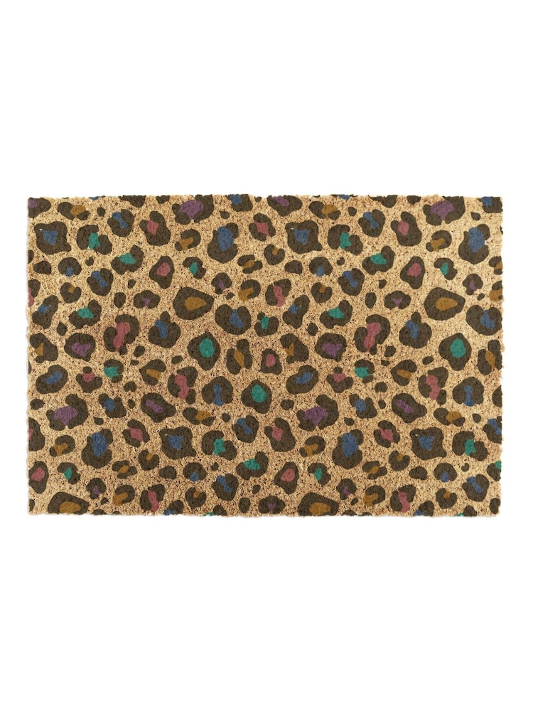 Artsy Mats Multi Colour Leopard Print Doormat - Imaginea 12 din 12