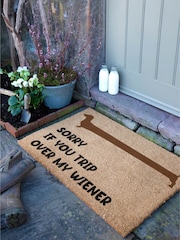 Artsy Mats Brown Sorry If You Trip Over My Wiener Doormat - Image 1 of 10