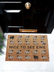 Artsy Mats Brown Nice To See Ewe Sheep Doormat - Image 1 of 12