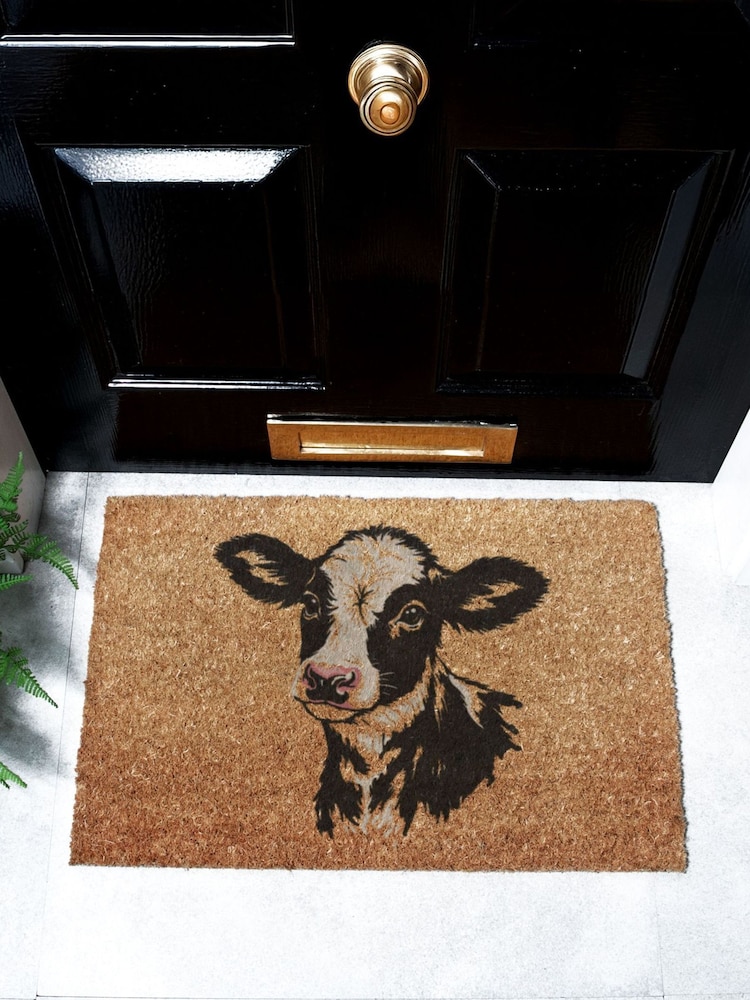 Artsy Mats Brown Dairy Calf Doormat - Image 1 of 12