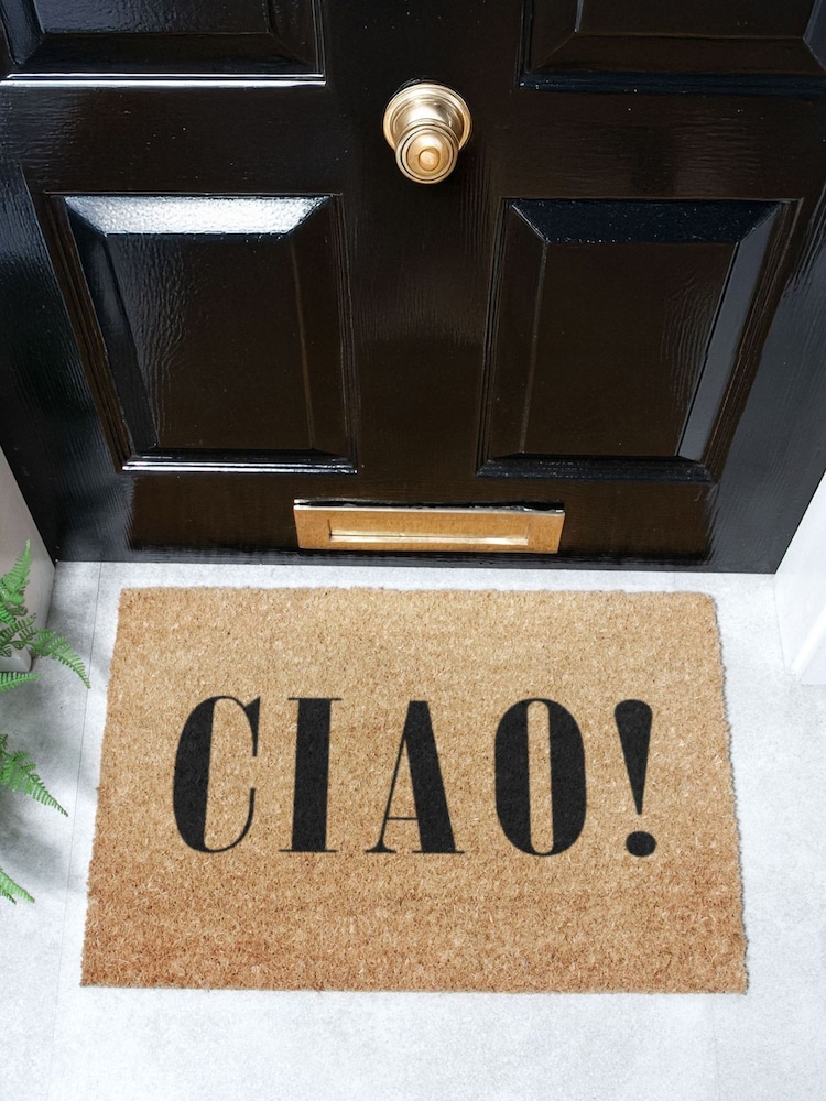 Artsy Mats Natural Black Ciao Doormat - Image 1 of 11 Artsy Mats Natural Black Ciao Doormat - Image 1 of 11