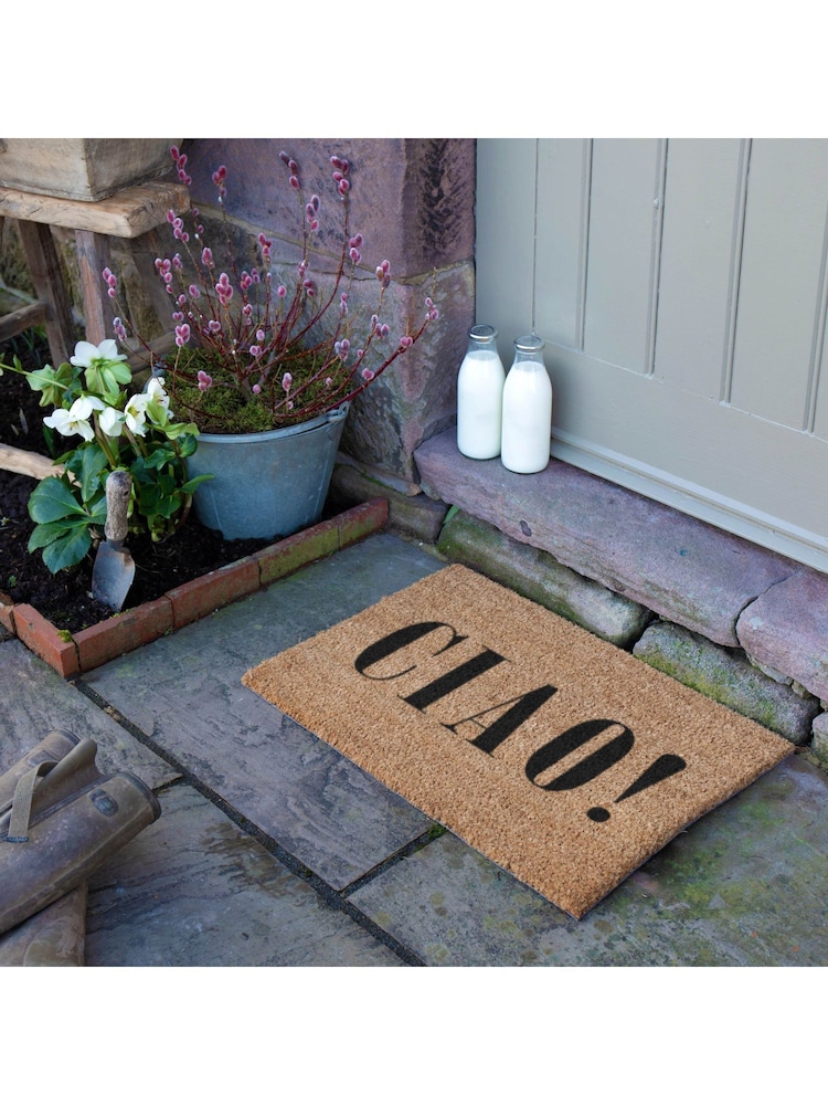Artsy Mats Natural Black Ciao Doormat - Image 2 of 11 Artsy Mats Natural Black Ciao Doormat - Image 2 of 11