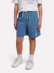 New Balance Blue French Terry Small Logo Shorts - Image 1 of 16