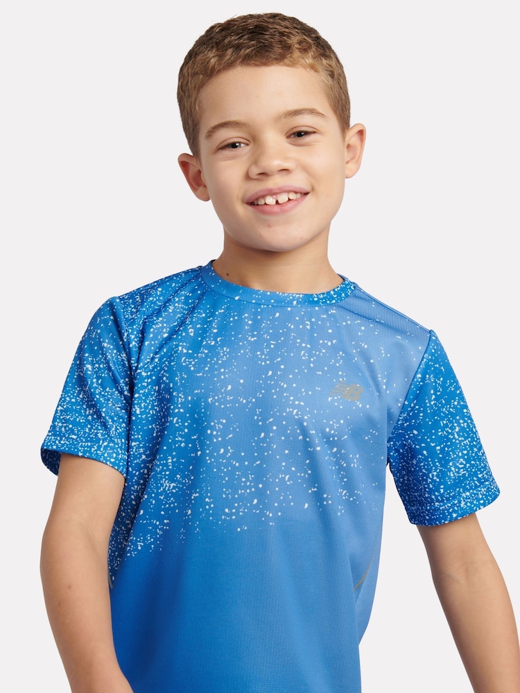 New Balance Blue Ombre Sports T-Shirt - Image 1 of 9
