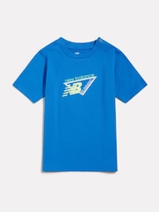 New Balance Blue Running Graphic T-Shirt - Image 1 of 4