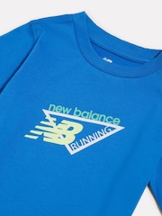 New Balance Blue Running Graphic T-Shirt - Image 3 of 4