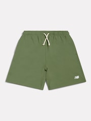 New Balance Mint Green French Terry Small Logo Cotton Shorts - Image 6 of 8