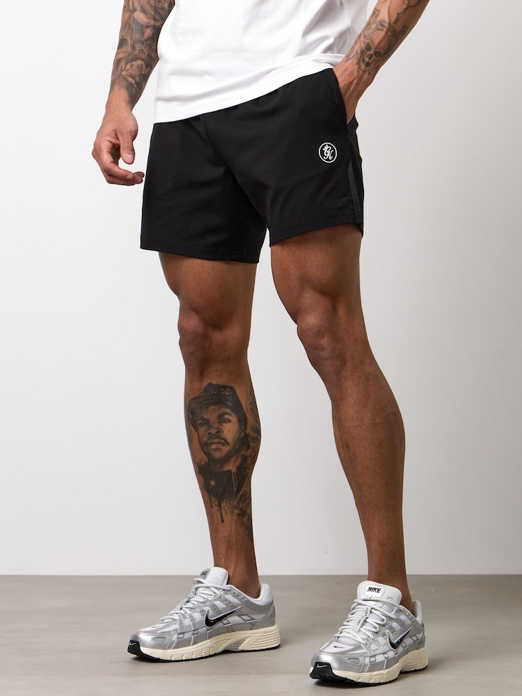 Gym King Black Pro Logo Jersey 6" Shorts - Image 1 of 3