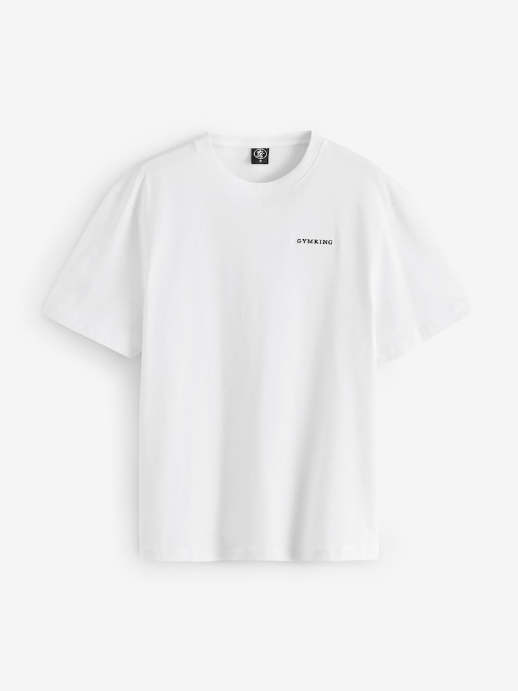 Gym King White Oversized 365 Boyfriend T-Shirt - Image 5 of 5