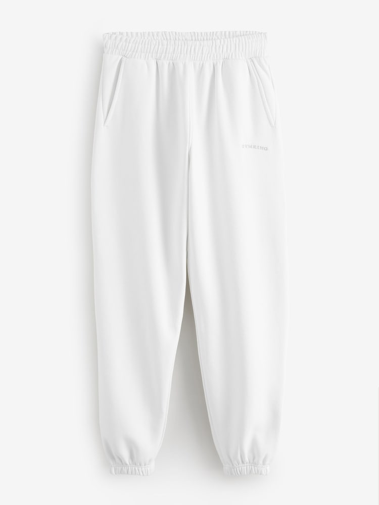 Gym King White Boyfriend Fleece Joggers - Image 5 of 5